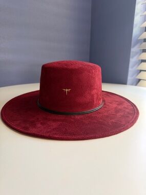 Illuminatos - Wide Brim Burgundy Suede Hat